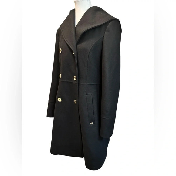 🖤Michael Kors Hooded Double-Breasted Peacoat (M) - Picture 1 of 11